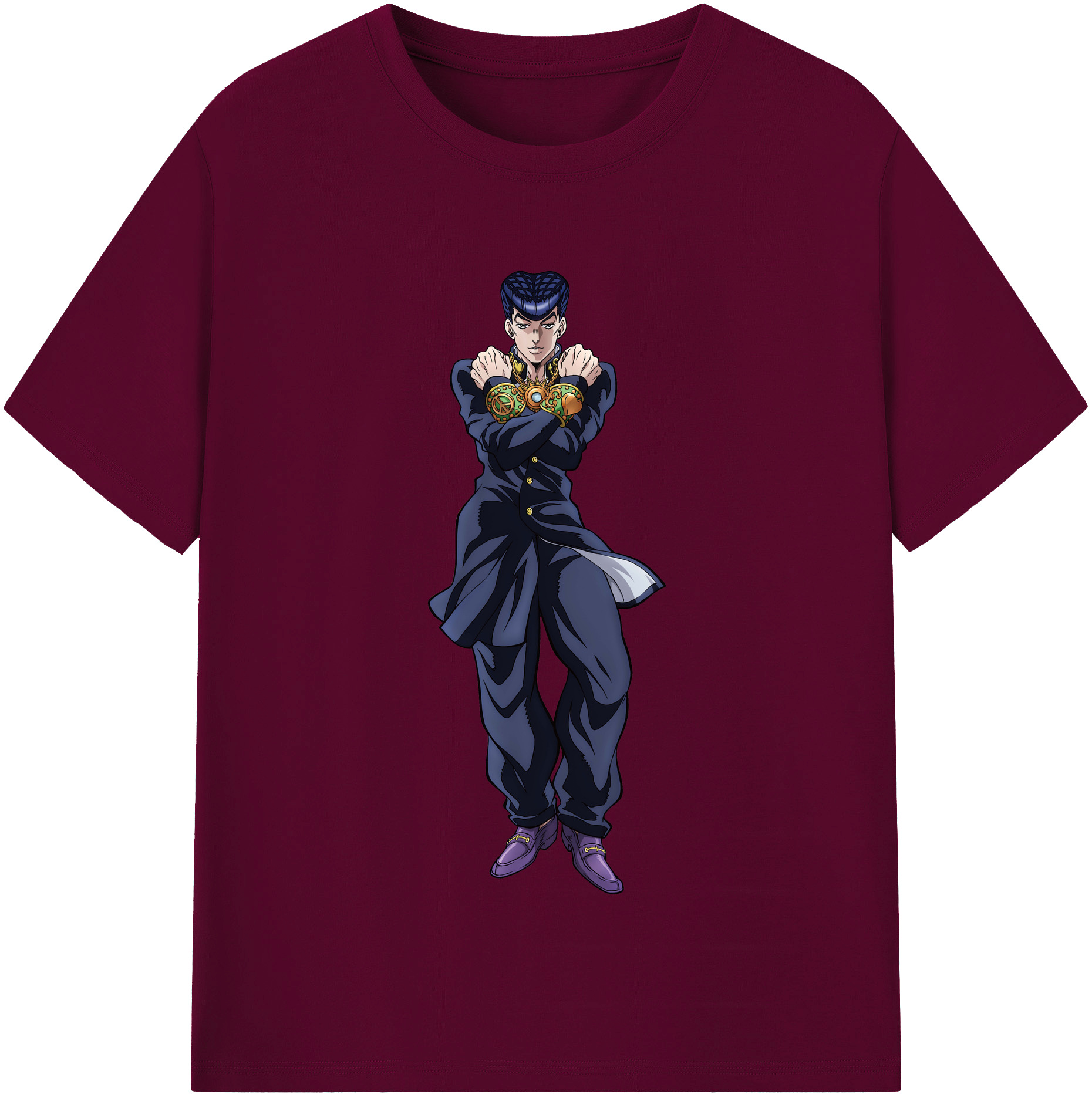 （画像用） ジョジョの奇妙な冒険 ひがしかた じょうすけ JoJo's Bizarre Adventure Higashikata Josuke レディースカジュアルプリントTシャツ（綿100％）